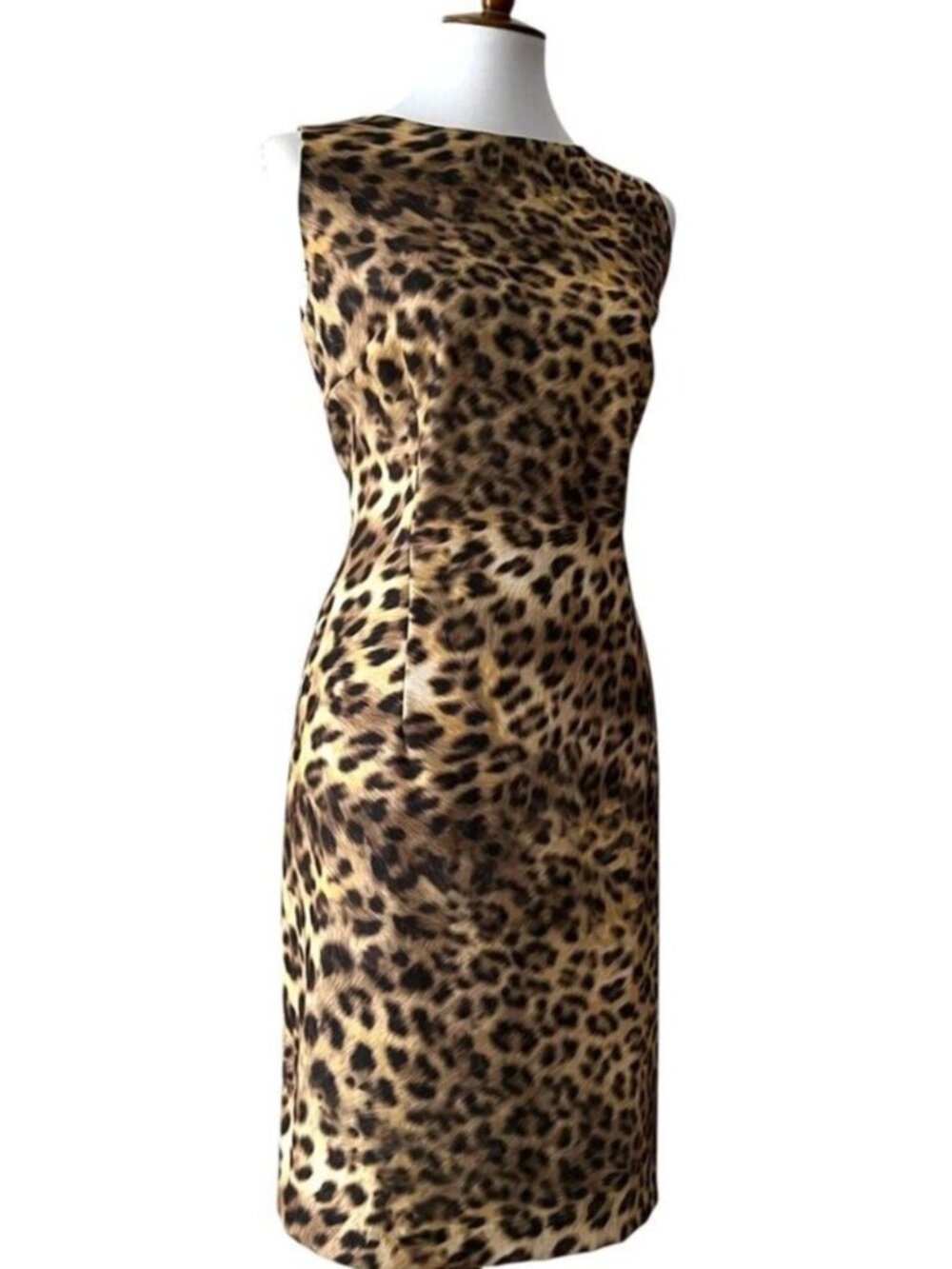 Vintage Womens Fall Dress XL Leopard Retro 90s 3D Large 60s Dress Classic Animal
